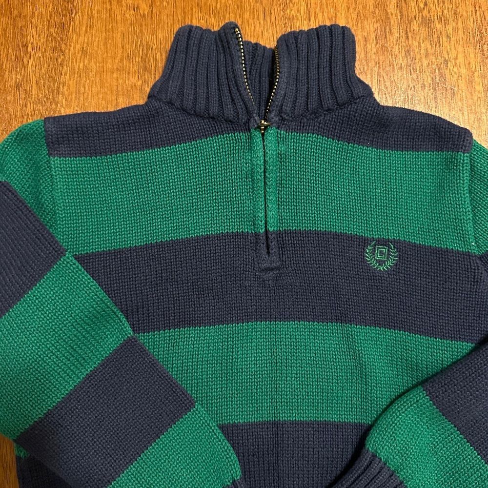 Kids‎ CHAPS Navy Blue & Green Long Sleeve Sweater Sz 6